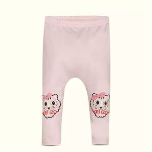 NWT KENZO Baby Tiger Logo Leggings Embellished Light Pink Organic Cotton Size 3M